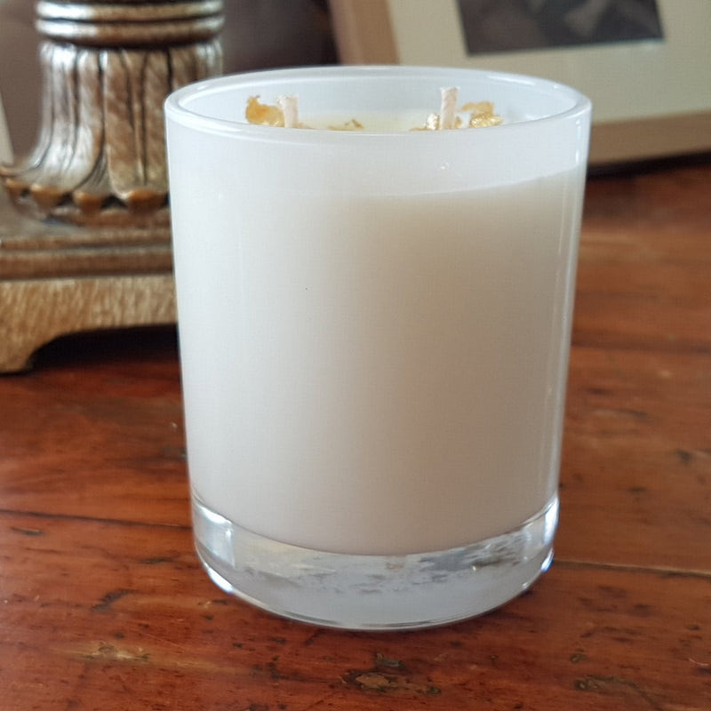 Rosy Gold Double Scented Candles Large Frosted Gloss - Pina Colada