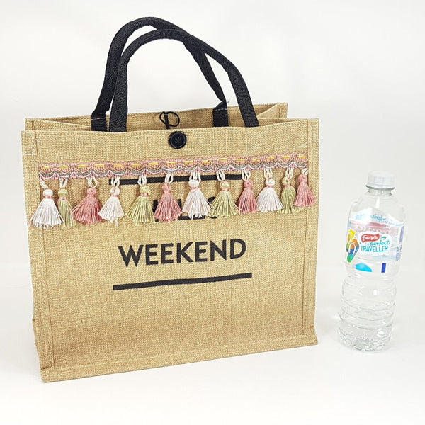 Rosy Lane Weekend / Day Bag - Hello Weekend Hand Bag, Tan