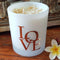 Rosy Gold Double Scented Candles Large Frosted Satin LOVE, Vanilla Caramel - Makeup Warehouse Australia 