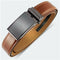 OSKA Men’s Belt Genuine Leather Automatic Buckle Dark Silver - Brown