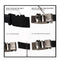 OSKA Men’s Belt Genuine Cow Leather Automatic Ratchet Buckle 2 Tone Black - Gift Box