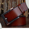 OSKA Men’s Belt High Quality Genuine Cow Leather Belt Buckle Brown - Gift Box