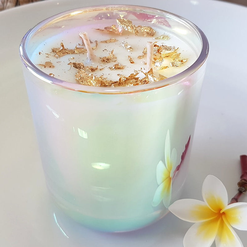 Rosy Gold Double Scented Candles Large Pearl Vanilla Caramel - Makeup Warehouse Australia 