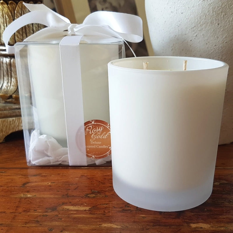 Rosy Gold Double Scented Candles Large Frosted Satin Lemongrass & Persian Lime